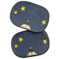Knie Elleboog Strijk Stukken UFO Sterren Patch Set Denim