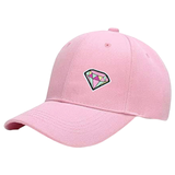 Diamant Strijk Patch Embleem op een roze cap