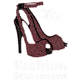 Naaldhak My Fashion Statement Tekst Strass Applicatie op een witte ondergrond