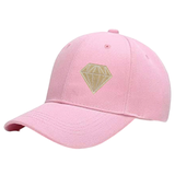 Diamant Glitter Champagne Strijk Embleem Patch op een roze cap