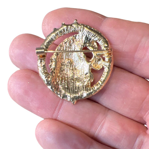 Stoffen kerstman Broche met licht Stoffen kerstman Broche met licht