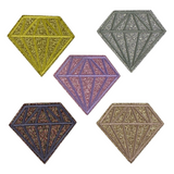 Diamant Glitter Champagne Strijk Embleem Patch samen met de vier andere kleur varianten