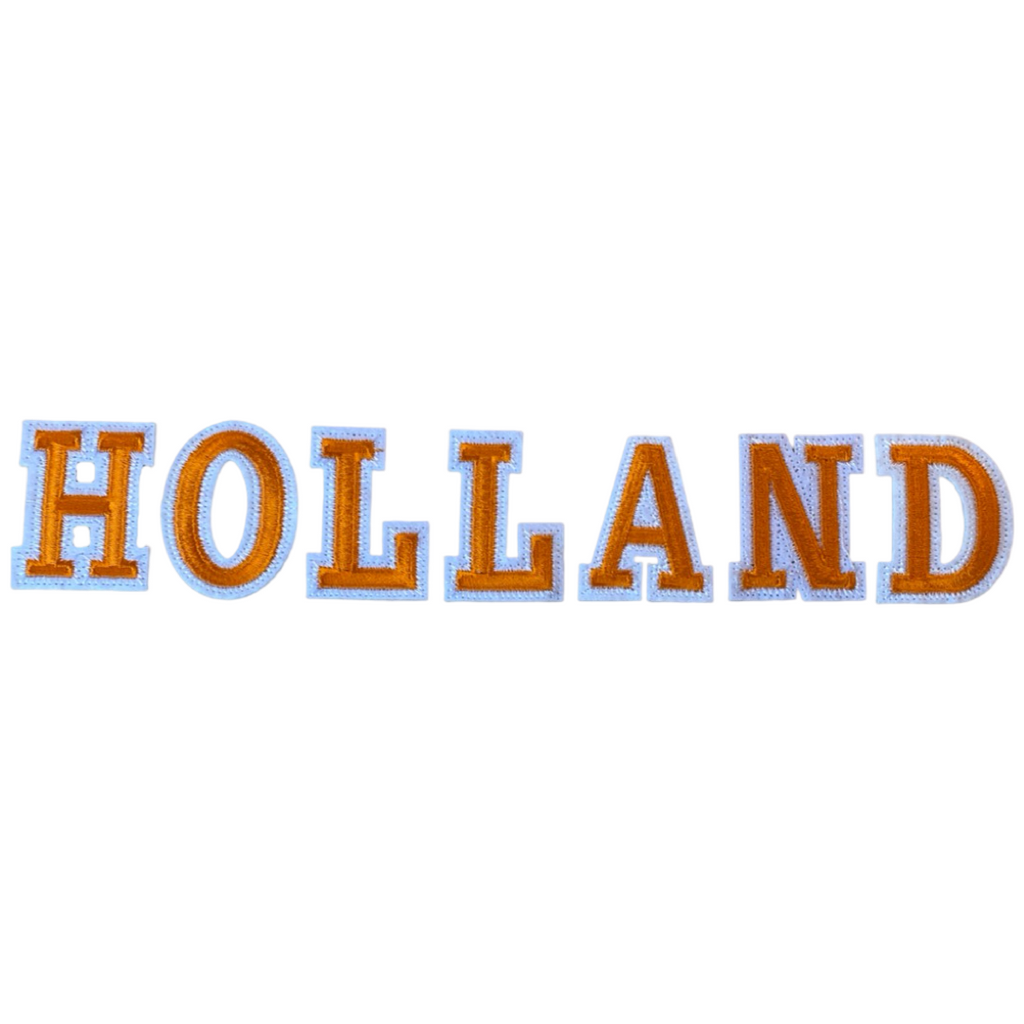 HOLLAND Tekst Oranje Wit Alfabet Letters Set 7 Stuks