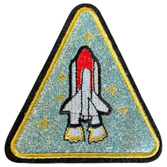 Space Shuttle Glitter Strijk Embleem Patch