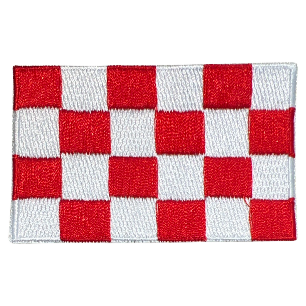 Brabantse vlag patch rood wit geblokt, iron-on embleem