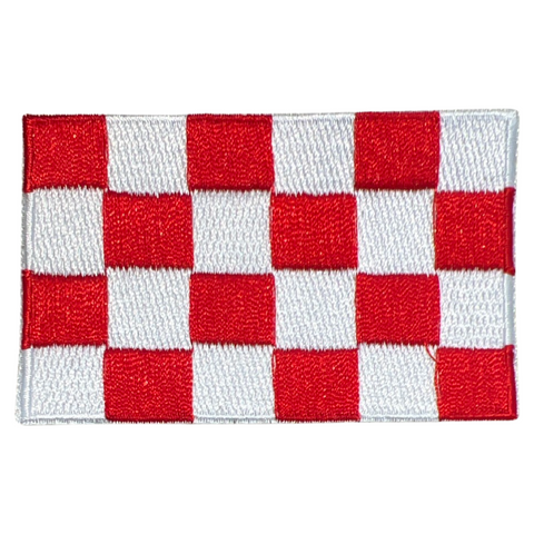 Brabantse vlag patch rood wit geblokt, iron-on embleem