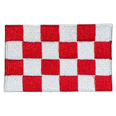 Brabantse Vlag Patch – Red White Checkered Iron-On Emblem