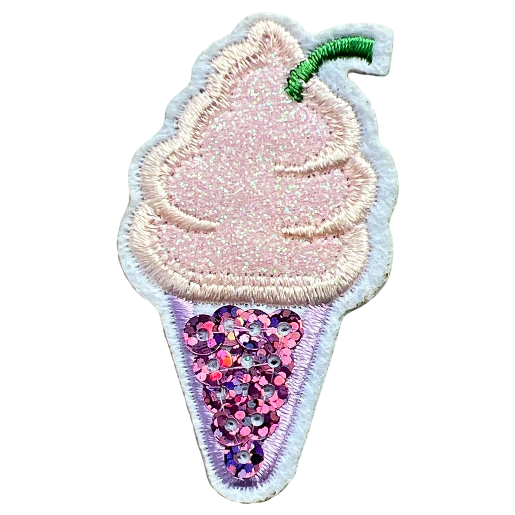 IJsje Hoorntje IJs Glitter Paillette Strijk Patch Applicatie