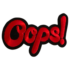 Oops Comic Style Comicbook Strijk Embleem Patch Rood