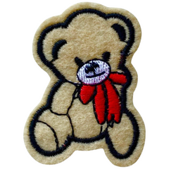 Teddy Beer Strijk Patch Beige