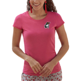 Eenhoorn Strijk Embleem Patch Applicatie op een roze t-shirt