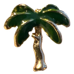 Kleine Goud Met Groene Palmboom Emaille Pin