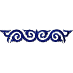 Cosplay Sequins Venetiaans Kant Strijk Applicatie Patch Blauw Zilver