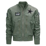 Ster Patch Geborduurd Opstrijkbaar op een legergroen jasje