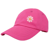 Madelief Bloemetje Strijk Embleem Patch Licht Roze op een roze cap