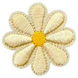 Madelief Bloemetje Strijk Embleem Patch Licht Beige