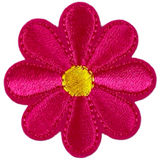 Madelief Bloemetje Strijk Embleem Patch Fuchsia Roze