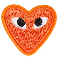 Oranje Hartje Met Oogjes Strijk Embleem Patch