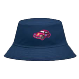 Auto Beetle Kever Flowerpower Strijk Embleem Patch Roze op een blauwe Bucket heat