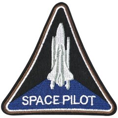 Space Shuttle Space Pilot Tekst Strijk Embleem Applicatie Patch