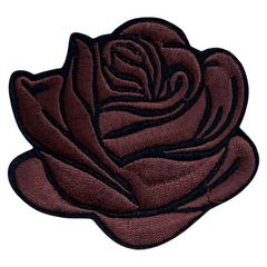 Roos Rozen Bloem Bloemen Strijk Embleem Patch Bruin