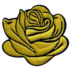 Roos Rozen Bloem Bloemen Strijk Embleem Patch Goudgeel