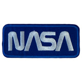 Nasa Tekst Embleem Strijk Patch Blauw Wit