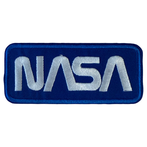 Nasa Tekst Embleem Strijk Patch Blauw Wit