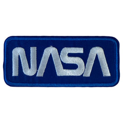 Nasa Tekst Embleem Strijk Patch Blauw Wit
