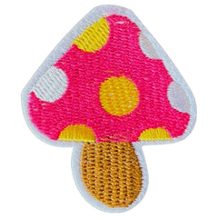Paddenstoel Roze Strijk Embleem Patch