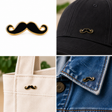 Collage van de Snor Krulsnor Moustache Emaille Pin