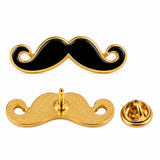 voor een achterzijde van de Snor Krulsnor Moustache Emaille Pin