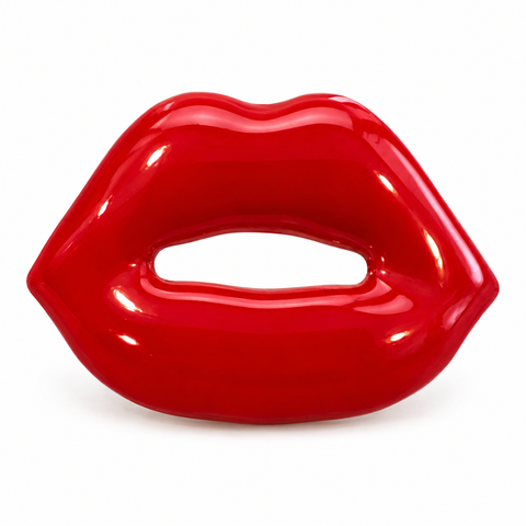 Mond Emaille Pin Rood