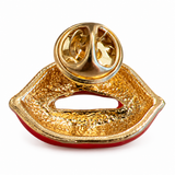 Mond Emaille Pin Rood