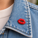 Mond Emaille Pin Rood