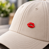 Mond Emaille Pin Rood