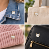 Poes Kat Wit Emaille Pin