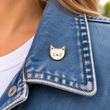 Poes Kat Wit Emaille Pin