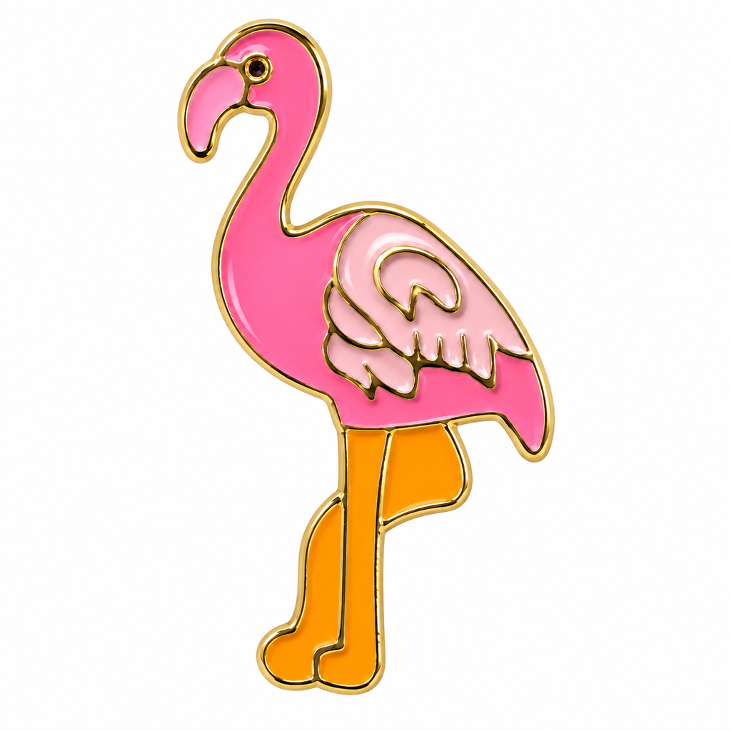 Flamingo Emaille Pin Lichtroze