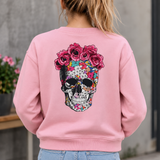 Doodskop Skull Bloemen XXL Full Color Strijk Applicatie