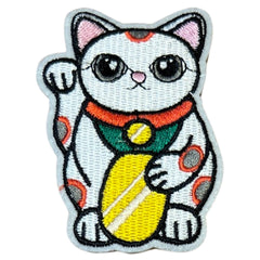 Poes Kat Zwaaiende Gelukspoes Strijk Patch Small