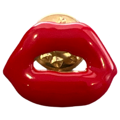 Mond Emaille Pin Rood