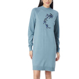 Pruimen Bloesem Tak Strijk Embleem Patch Blauw