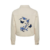 Bloesem Bloemen Vlinder Strijk Embleem Patch Set Blauw