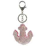 Anker Sleutelhanger Zilverkleurige Strass Rhinestone