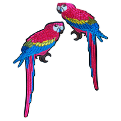 Papegaai Parkiet Strijk Embleem Patch Set L+R