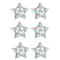 Strass Ster Strijk Applicatie 6 stuks