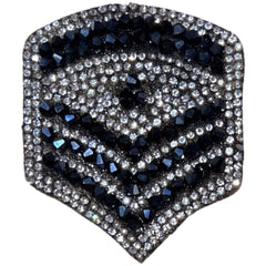 Military Rang Strepen Strijk Embleem Patch Crystal Kralen / Strass Steentjes