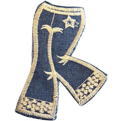 Spijkerbroek Strijk Embleem Patch Jeans Goud