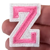 Alfabet Strijk Letter Embleem Patch Z Roze Wit